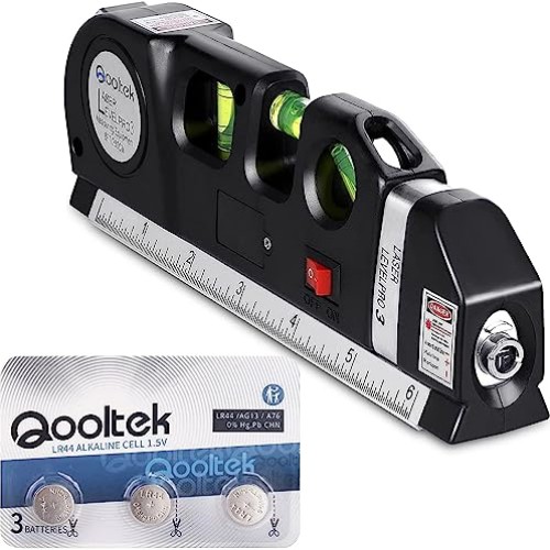 Laser Level Line Tool, Qooltek Multipurpose Cross Line Laser 8 fee...