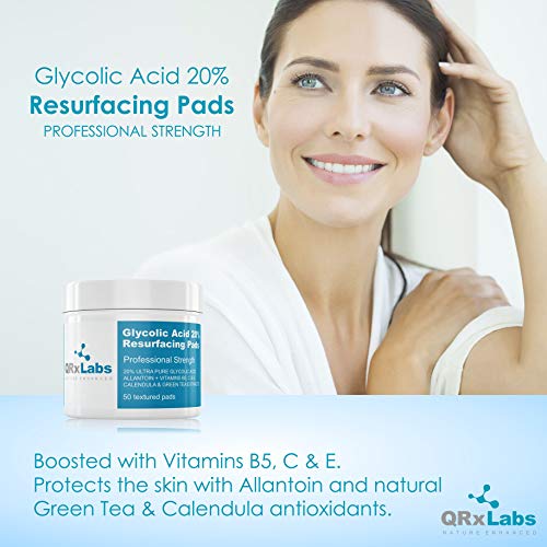 Glycolic Acid 20% Resurfacing Pads for Face & Body with Vitamins B...