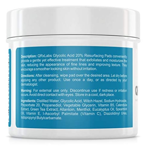Glycolic Acid 20% Resurfacing Pads for Face & Body with Vitamins B...