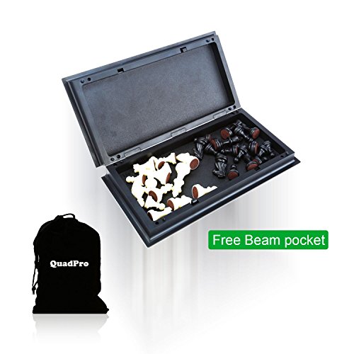 QuadPro Magnetic Travel Chess Set with Folding Chess Board Educati...