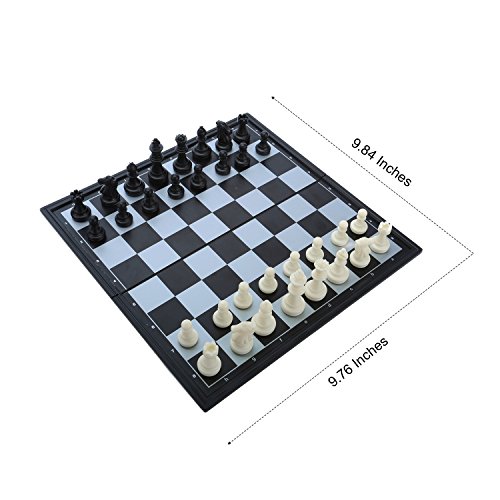 QuadPro Magnetic Travel Chess Set with Folding Chess Board Educati...