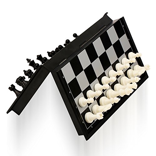 QuadPro Magnetic Travel Chess Set with Folding Chess Board Educati...