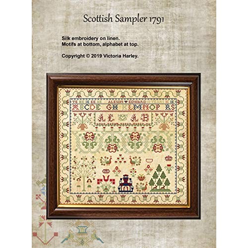 Antique 1791 Scottish Sampler Reproduction Cross Cross Stitch Coun...