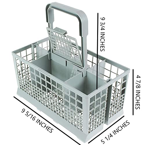 Qualtex Dishwasher Cutlery Silverware Basket Holder Grey, 9 5/16 X...