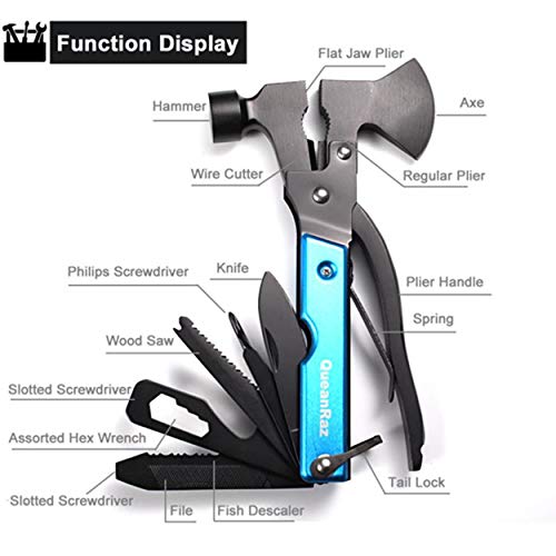 Multiool Axe,Survival Gear Kit,14 in 1 Camping Gear with Hatchet H...