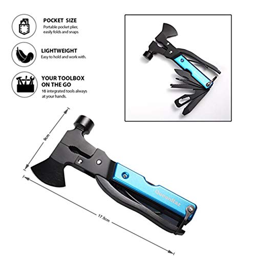Multiool Axe,Survival Gear Kit,14 in 1 Camping Gear with Hatchet H...