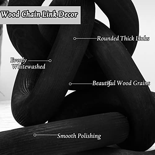 Decorative Wood Chain Link Decor Rustic Wood Link 5 Link Wooden Ch...