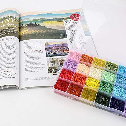 26400pcs 2mm Glass Seed Beads 24 Colors Loose Beads Kit Bracelet B...