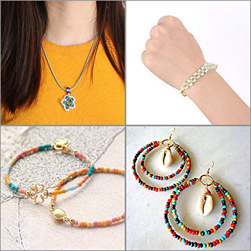 26400pcs 2mm Glass Seed Beads 24 Colors Loose Beads Kit Bracelet B...
