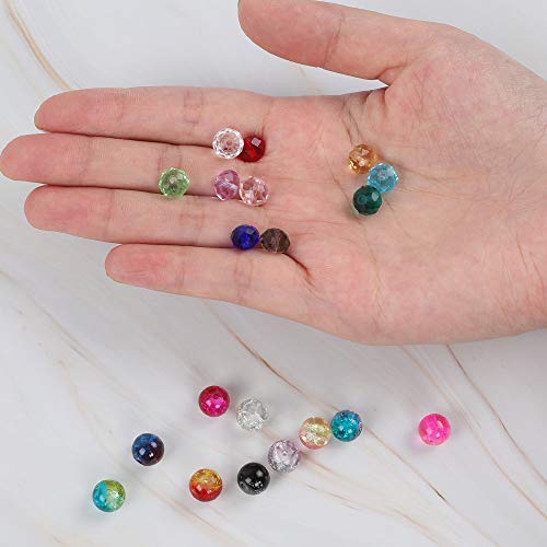 QUEFE 400pcs Crystal Glass Beads Including 200pcs 8 x 6mm Faceted ...
