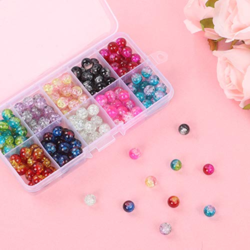 QUEFE 400pcs Crystal Glass Beads Including 200pcs 8 x 6mm Faceted ...
