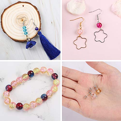 QUEFE 400pcs Crystal Glass Beads Including 200pcs 8 x 6mm Faceted ...