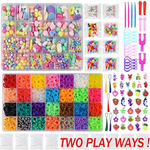 Queta 18000+ Colorful Loom Bracelet Making Kit，Rubber Bands for B...