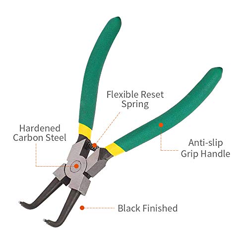 Queta 4pcs 7-Inch Snap Ring Pliers Set Heavy Duty Internal/Externa...