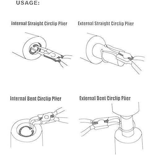 Queta 4pcs 7-Inch Snap Ring Pliers Set Heavy Duty Internal/Externa...