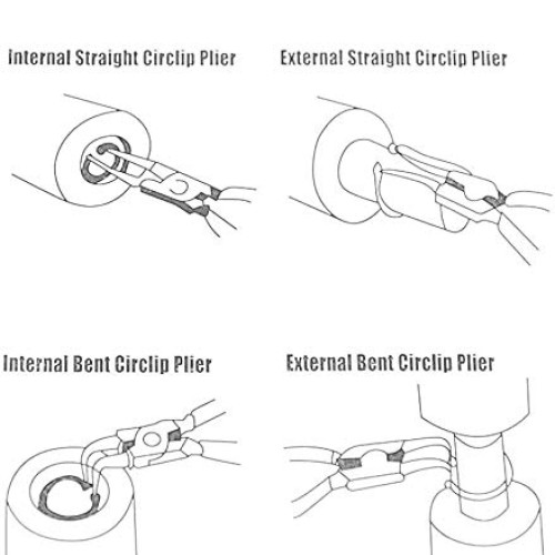 Queta 4pcs 7-Inch Snap Ring Pliers Set Heavy Duty Internal/Externa...