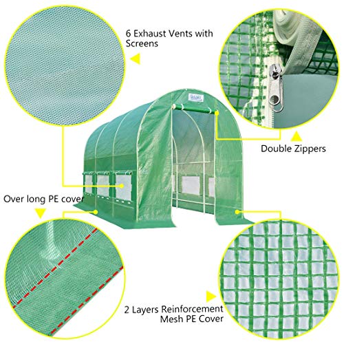 Quictent Portable Greenhouse Large Green Garden Hot House Grow Ten...