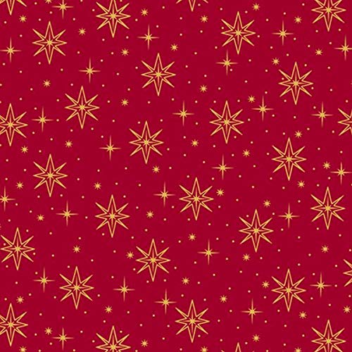 Holy Night Red Stars Holiday Fabric 27253R from Quilting Treasures...