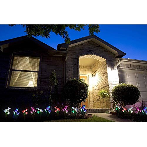 Qunlight Outdoor Solar Stake Flower Lights - 2 Pack Solar Powered ...