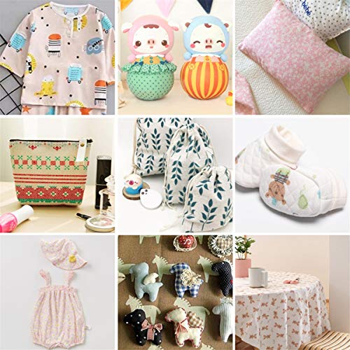 Quonae 50Pcs 9.84 x 9.84 Floral Cotton Fabric Patchwork Quilting...
