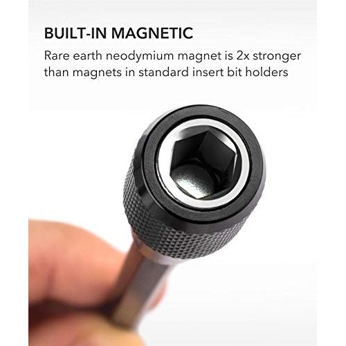 QWORK 3 Pcs 1/4 Inch Hex Shank Quick Release Bar Socket Screwdrive...