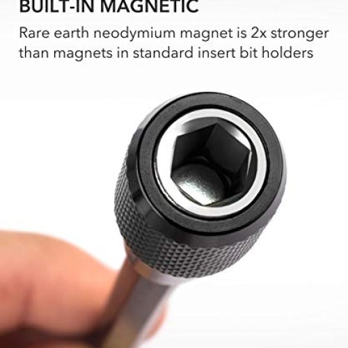 QWORK 3 Pcs 1/4 Inch Hex Shank Quick Release Bar Socket Screwdrive...