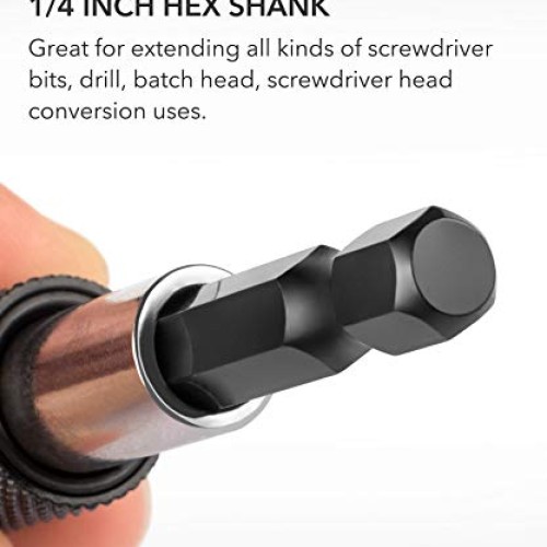 QWORK 3 Pcs 1/4 Inch Hex Shank Quick Release Bar Socket Screwdrive...