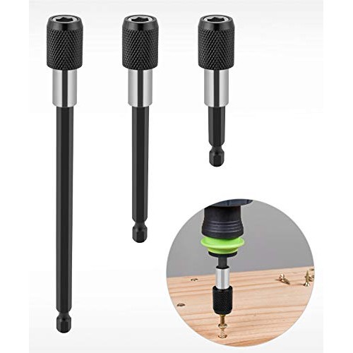 QWORK 3 Pcs 1/4 Inch Hex Shank Quick Release Bar Socket Screwdrive...