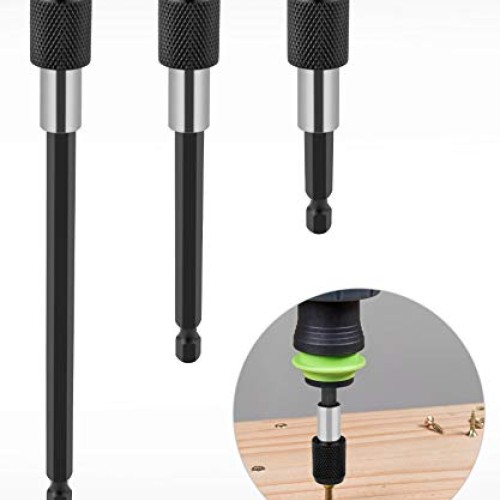 QWORK 3 Pcs 1/4 Inch Hex Shank Quick Release Bar Socket Screwdrive...