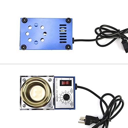 QWORK Solder Pot, 150W 110V, 50mm Soldering Bath Titanium Plate, C...