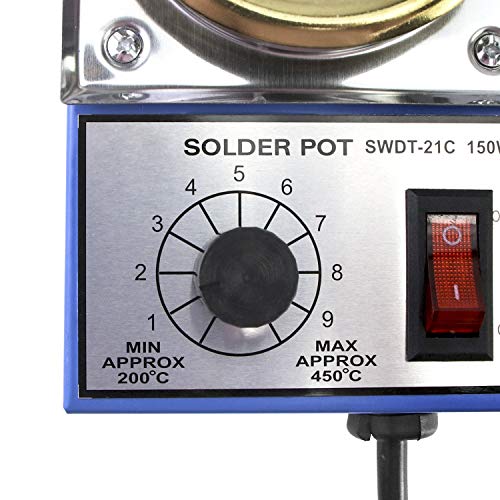 QWORK Solder Pot, 150W 110V, 50mm Soldering Bath Titanium Plate, C...