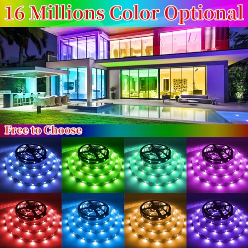 QZYL LED Lights for Bedroom, 25FT RGB LED Strip Lights with 44 Key...