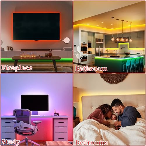 QZYL LED Lights for Bedroom, 25FT RGB LED Strip Lights with 44 Key...