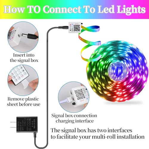 QZYL LED Lights for Bedroom, 25FT RGB LED Strip Lights with 44 Key...