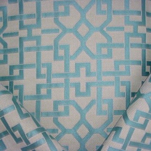 110RT9 - Turquoise Blue/Kiwi Green Overscaled Gate Zen Trellis Lat...