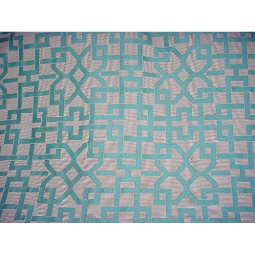 110RT9 - Turquoise Blue/Kiwi Green Overscaled Gate Zen Trellis Lat...