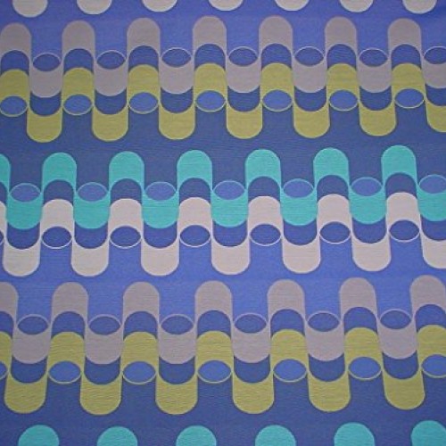 124RT9 - Navy Blue/Turquoise/Royal Blue/Lime Green/Blue Grey Geome...