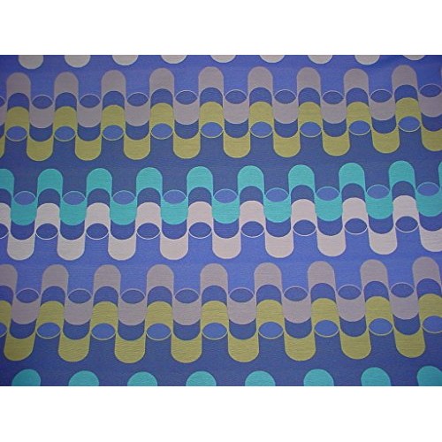 124RT9 - Navy Blue/Turquoise/Royal Blue/Lime Green/Blue Grey Geome...