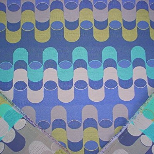 124RT9 - Navy Blue/Turquoise/Royal Blue/Lime Green/Blue Grey Geome...