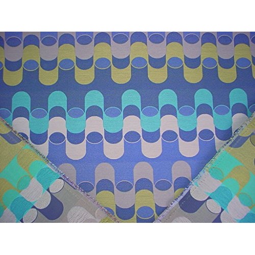 124RT9 - Navy Blue/Turquoise/Royal Blue/Lime Green/Blue Grey Geome...