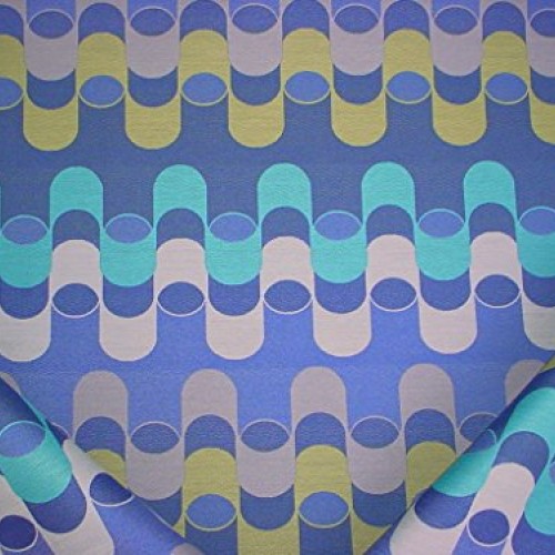 124RT9 - Navy Blue/Turquoise/Royal Blue/Lime Green/Blue Grey Geome...