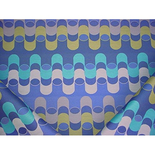 124RT9 - Navy Blue/Turquoise/Royal Blue/Lime Green/Blue Grey Geome...