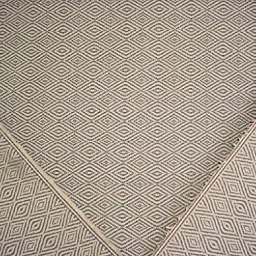 165H7 - Almond/Bark Textured Diamond Linen Transitional Contempora...