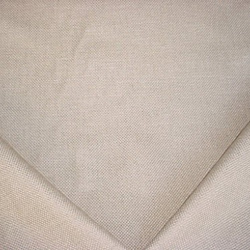 218H7 - Taupe/Grey Overscaled Linen Basketweave Designer Upholster...