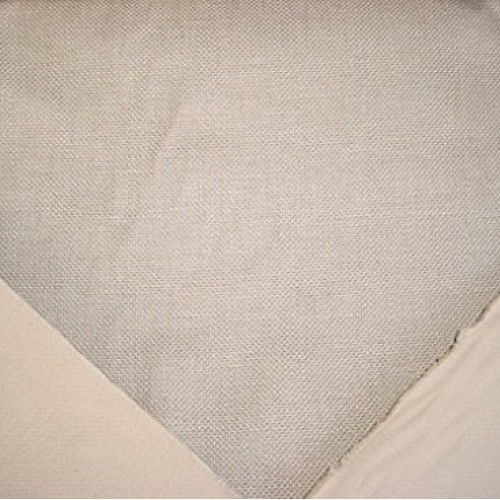 218H7 - Taupe/Grey Overscaled Linen Basketweave Designer Upholster...