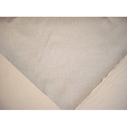 218H7 - Taupe/Grey Overscaled Linen Basketweave Designer Upholster...
