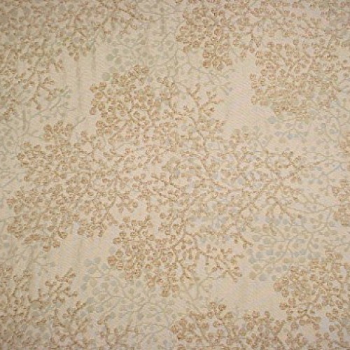 29H12 - Gold/Golden Brown Leaf/Stem Floral Chenille Designer Uphol...