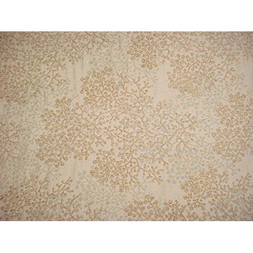 29H12 - Gold/Golden Brown Leaf/Stem Floral Chenille Designer Uphol...