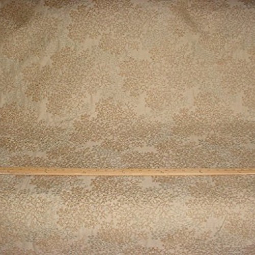 29H12 - Gold/Golden Brown Leaf/Stem Floral Chenille Designer Uphol...