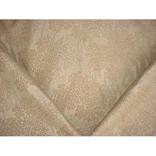 29H12 - Gold/Golden Brown Leaf/Stem Floral Chenille Designer Uphol...